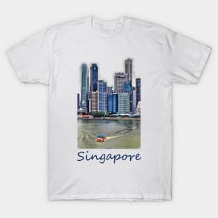 Amphibious Vehicle in front of Singapore Skyline T-Shirt